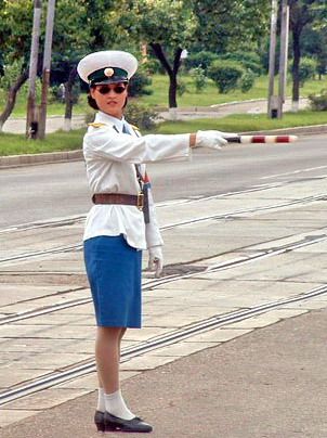 朝鲜平壤的美女交警